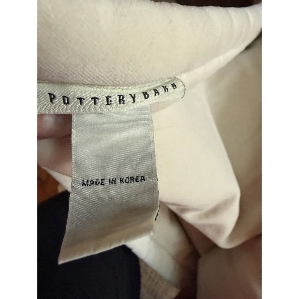Pottery Barn Faux Fur Throw Blanket Cream Plush Soft 50x60 Cozy Home